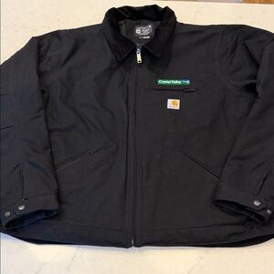 Carhartt Relaxed‎ Fit Duck Blanket Lined Detroit Embroidered Jacket Black Sz 2XL